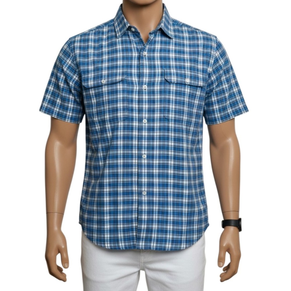 Royal Robbins Mens XL Cotton Short Sleeve Outdoor Travel Shirt VTG Fits Large